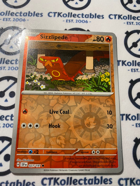 Sizzlipede Reverse Holo #027/191 Surging Sparks Pokémon TCG 2024