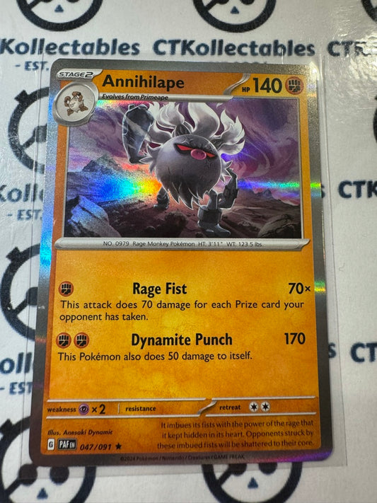 Annihilape Holo Rare #047/091 2024 Paldean Fates Pokemon Card