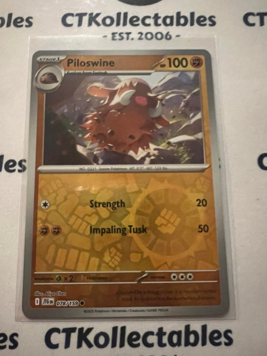 Piloswine Reverse Holo #078/159 Journey Together Pokemon Card TCG