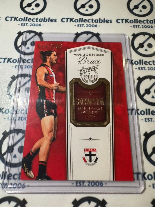 2016 AFL Select Certified Josh Bruce Guernsey Redemption MG7 #017/160 Saints