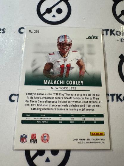 2024 NFL Prestige Rookie Card #355 Malachi Corley New York Jets