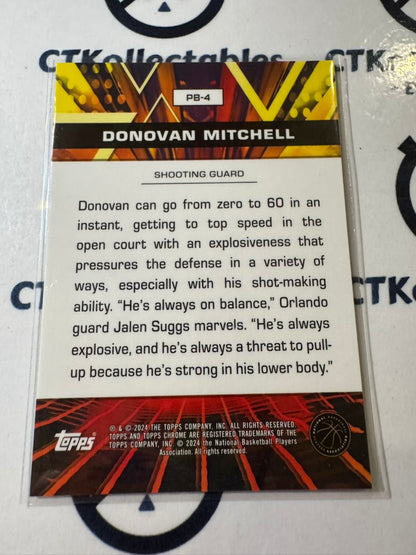 2023-24 Topps NBA Chrome Donovan Mitchell Power Boosters Green Refractor #PB-4
