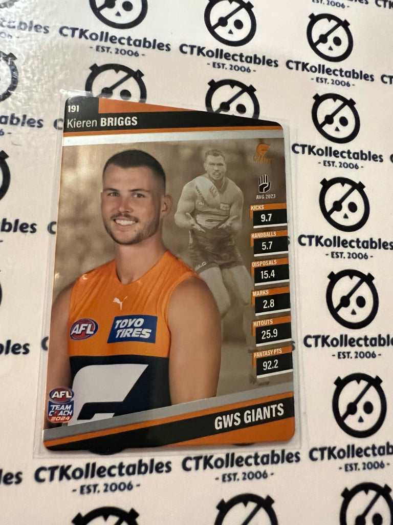 2024 AFL Teamcoach Silver Card #191 Kieran Briggs GWS