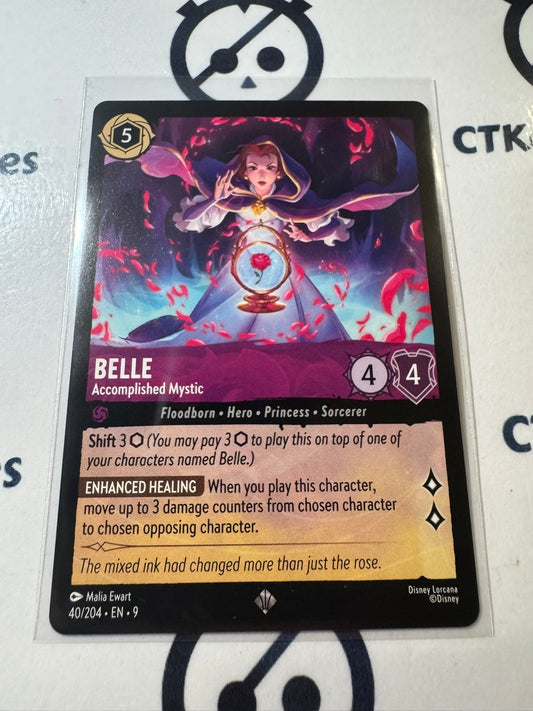 Disney Lorcana Fabled NON-FOIL 40/204 Belle - Accomplished Mystic SR