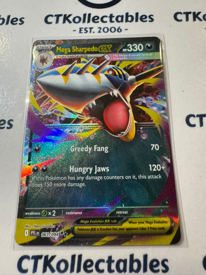 Mega Sharpedo EX Double Rare #061/094 Phantasmal Flames Pokemon