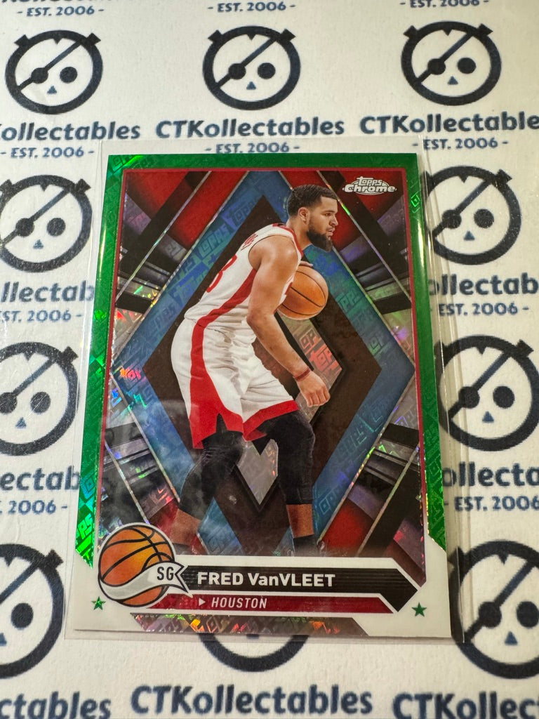 2023/24 Topps NBA Chrome Fred VanVleet Green Wave Refractor #126 Raptors