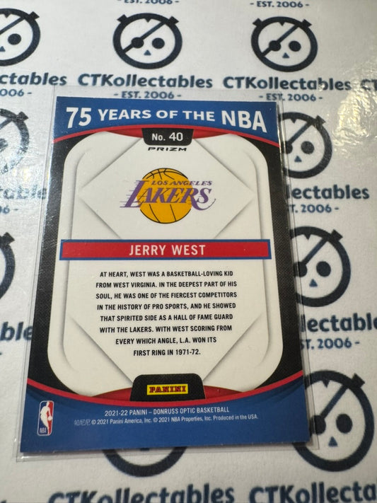 2021-22 NBA Donruss Optic Jerry West 75 Years of NBA Silver Prizm #40 Lakers