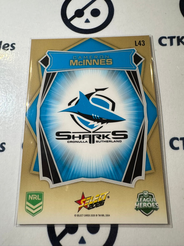 2026 Select NRL League Heroes Luminous Base #L43 Cameron McInnes Sharks