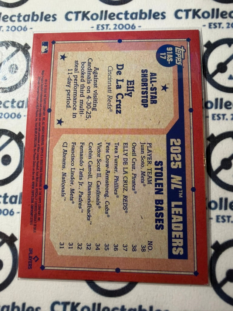 2026 Topps Series 2 - Elly De La Cruz All-Star Silver Crackle Foil Reds #91AS-17