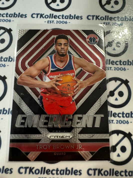 2018-19 NBA Panini Prizm Troy Brown Jr. Emergent #15 Wizards