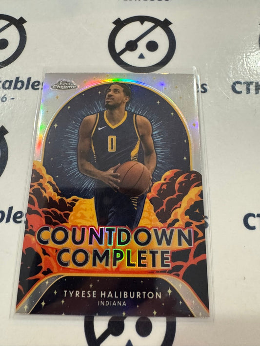 2024/25 Topps NBA Chrome Tyrese Haliburton Countdown Complete Refractor #CC-3