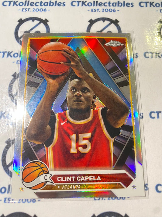 2023/24 Topps NBA Chrome Clint Capela Silver Refractor #69 Hawks