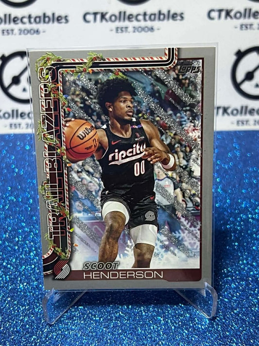 2025-26 Topps Holiday NBA Silver Glitter #H96 Scoot Henderson Portland