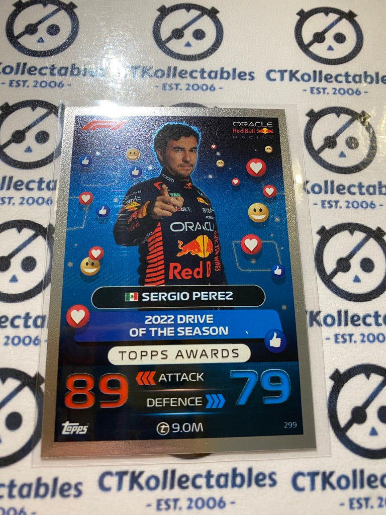 2023 Topps Turbo Attax F1 -Foil Sergio Perez (2022 Topps Awards) #299 Red Bull