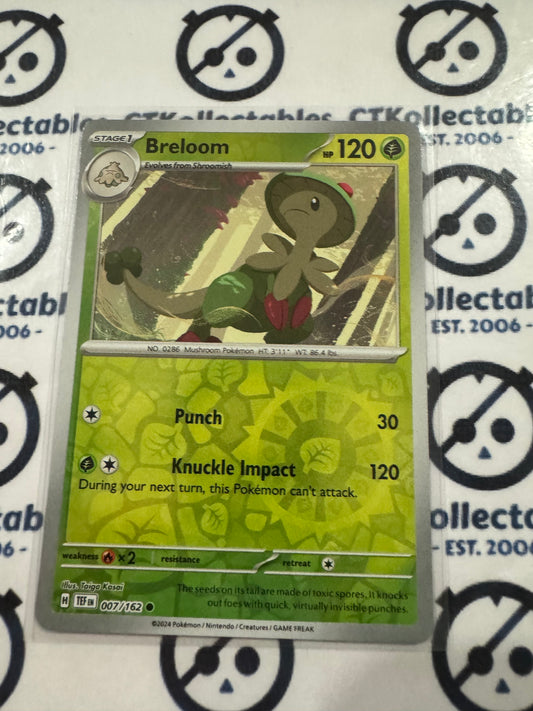 Breloom Reverse Holo Scarlet & Violet Temporal Forces # 007/162 Pokemon