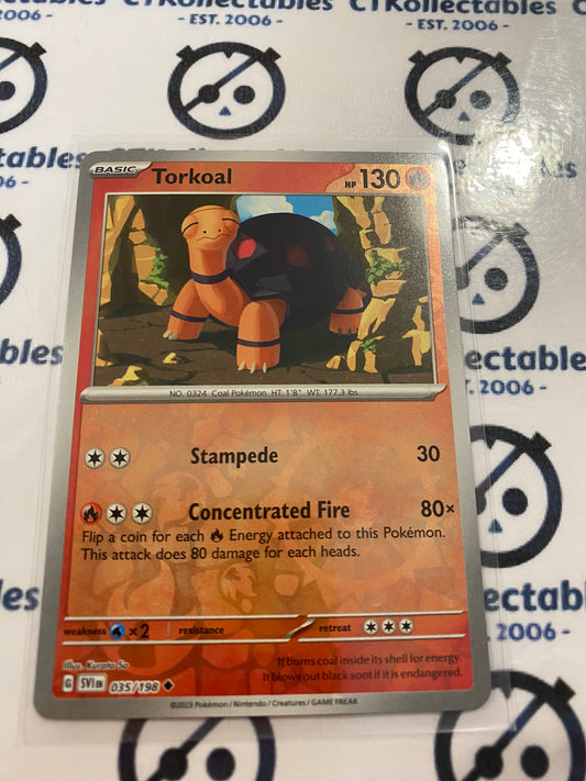 Torkoal Reverse Holo #035/198 2023 Scarlet & Violet Pokémon TCG