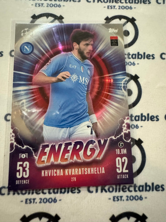 2023-24 TOPPS MATCH ATTAX Khicha Kvartskhelia ENERGY #278 Soccer Card