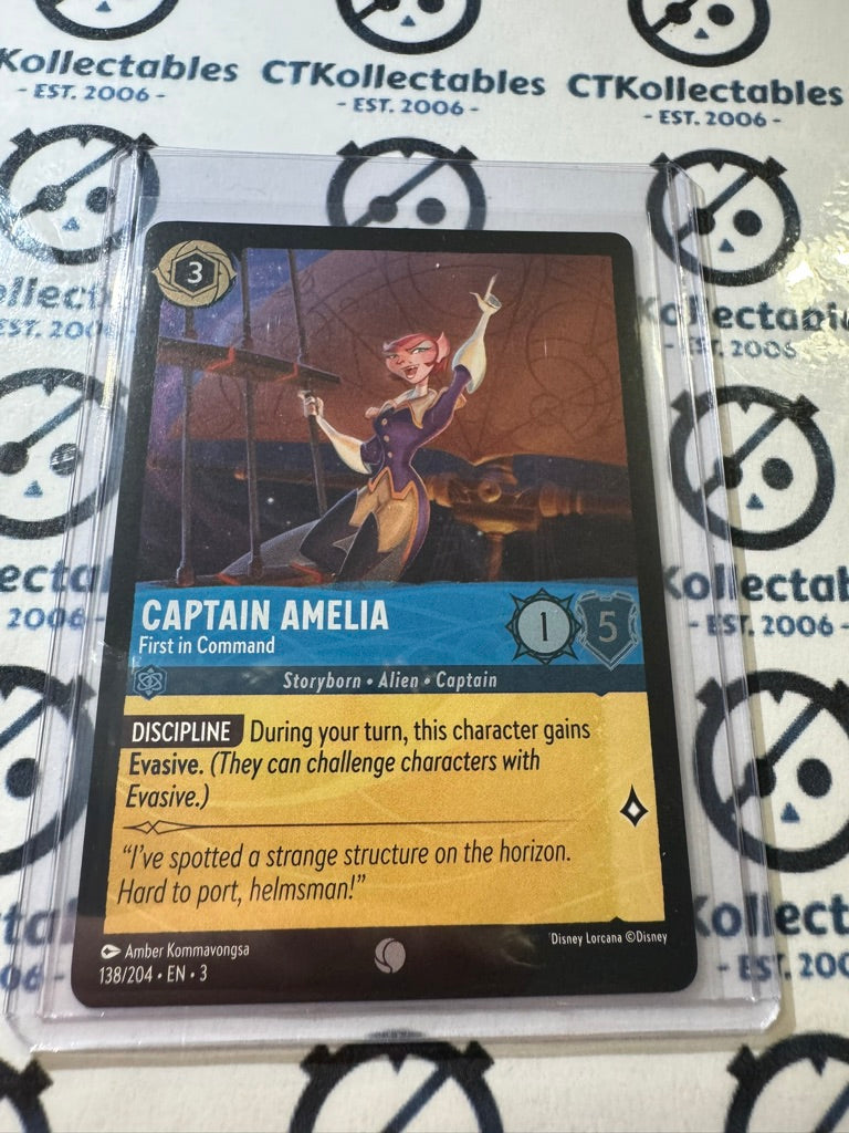 2024 Disney Lorcana Cold-Foil #138/204 Captain Amelia – Into The Inklands