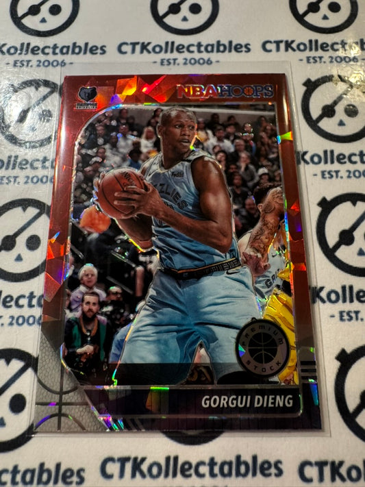 2019-20 NBA Panini Hoops Premium Gorgui Dieng Red Cracked Ice Prizm #122 Memphis