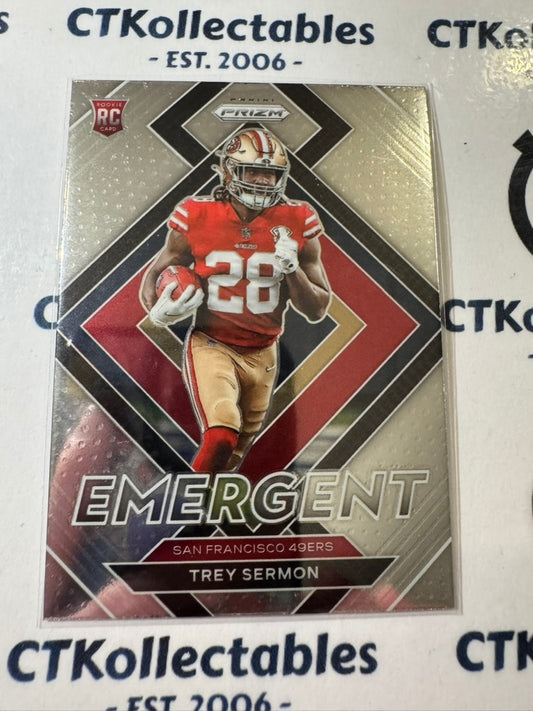 2021 NFL Panini Prizm Emergent Base #E-19 Trey Sermon 49ers