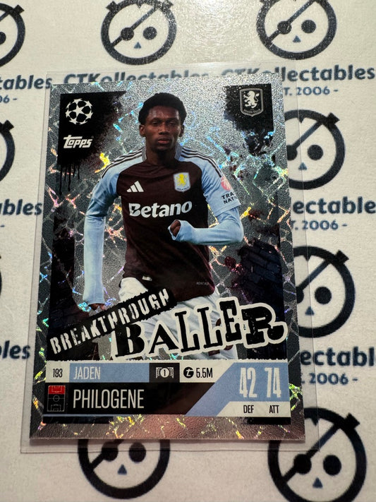 24/25 TOPPS MATCH ATTAX Jaden Philogene Breakthrough Baller #193