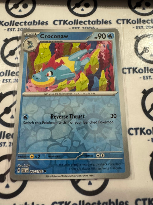 Croconaw Reverse Holo Scarlet & Violet Temporal Forces # 040/162 Pokemon