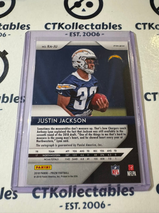 2018 NFL Prizm Justin Jackson Silver Prizm Auto RA-JU Chargers