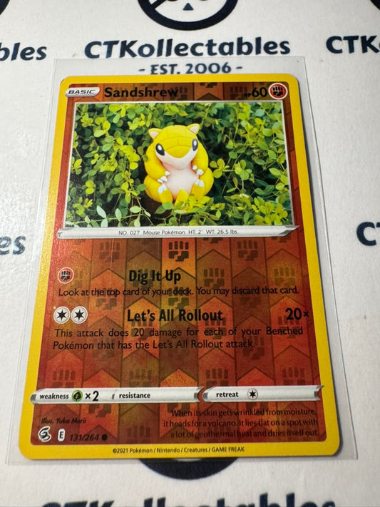 Sandshrew Reverse Holo #131/264 Sword & Shield Fusion Strike Pokemon