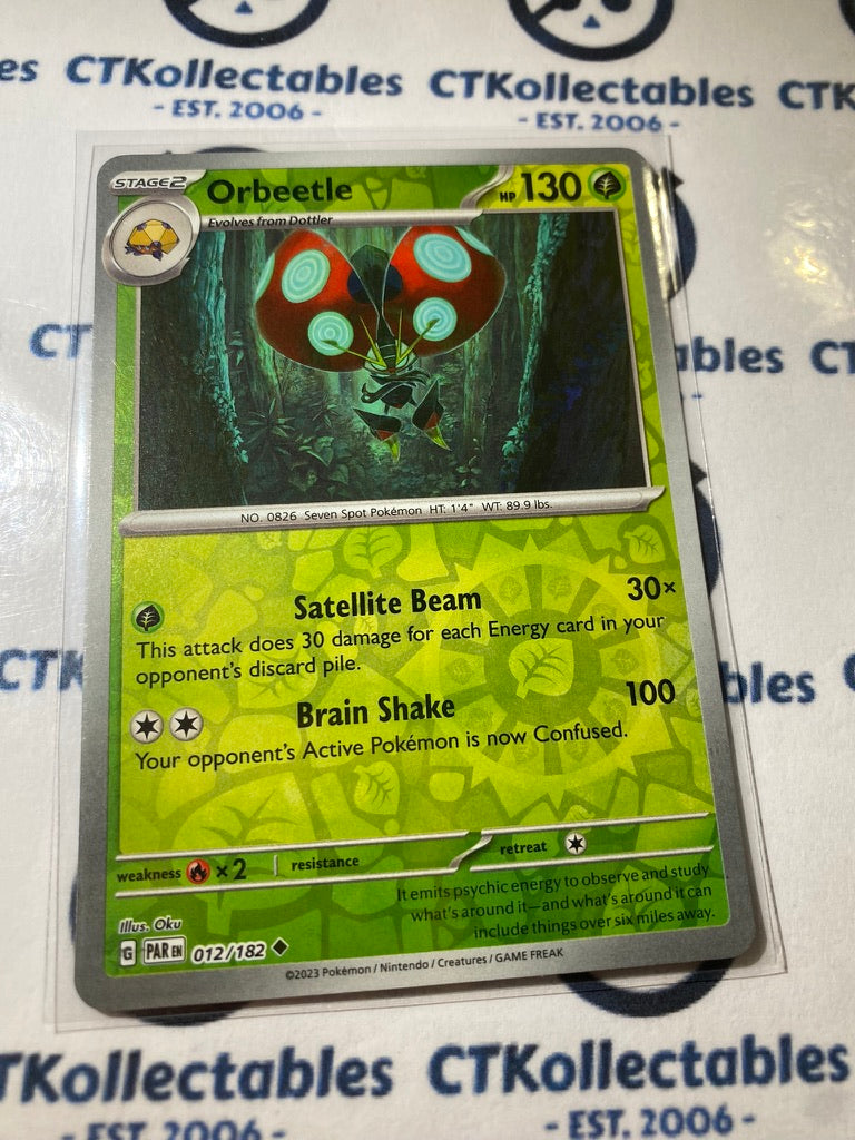 Orbeetle Reverse Holo #012/182 2023 Scarlet & Violet Paradox Rift Pokémon TCG