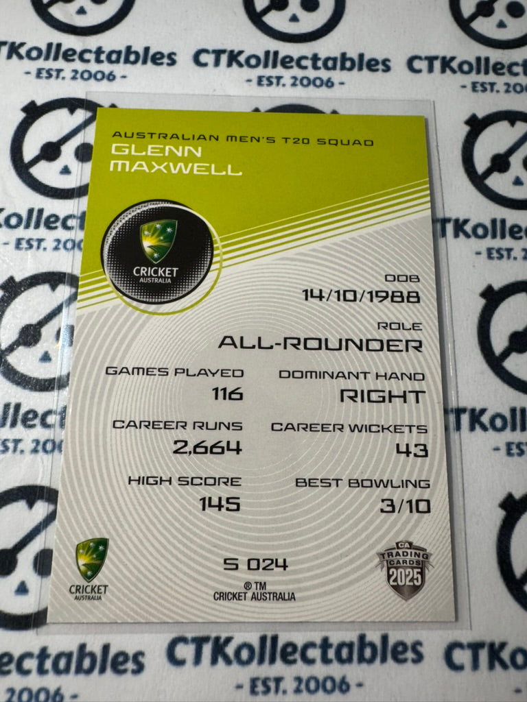 2025/26 CA Cricket Traders Glenn Maxwell Silver Parallel #S024