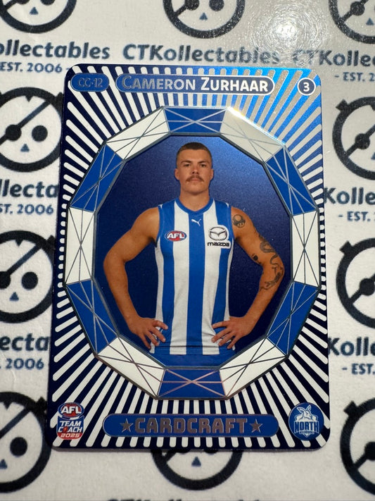2025 AFL Teamcoach Cameron Zurhaar Card craft #3 CC-12 Kangaroos