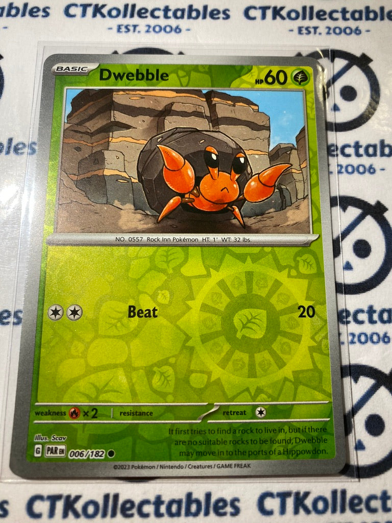 Dwebble Reverse Holo #006/182 2023 Scarlet & Violet Paradox Rift Pokémon TCG