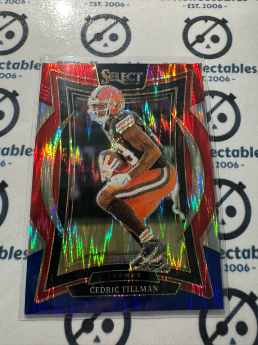 2024 NFL Select Cedric Tillman Concourse Red White Blue Shock Prizm #17 Browns