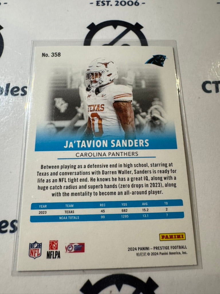 2024 NFL Prestige Dots Xtra Points Rookie Card #358 Ja’Tavion Sanders Panthers