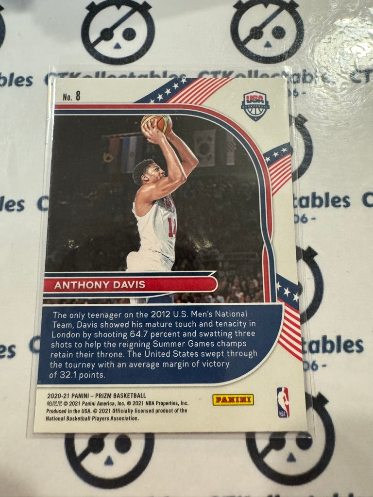 2020-21 NBA Panini Prizm Team USA Anthony Davis #8