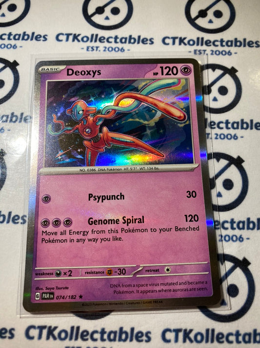 Deoxys Holo Rare #074/182 2023 Scarlet & Violet Paradox Rift Pokémon TCG