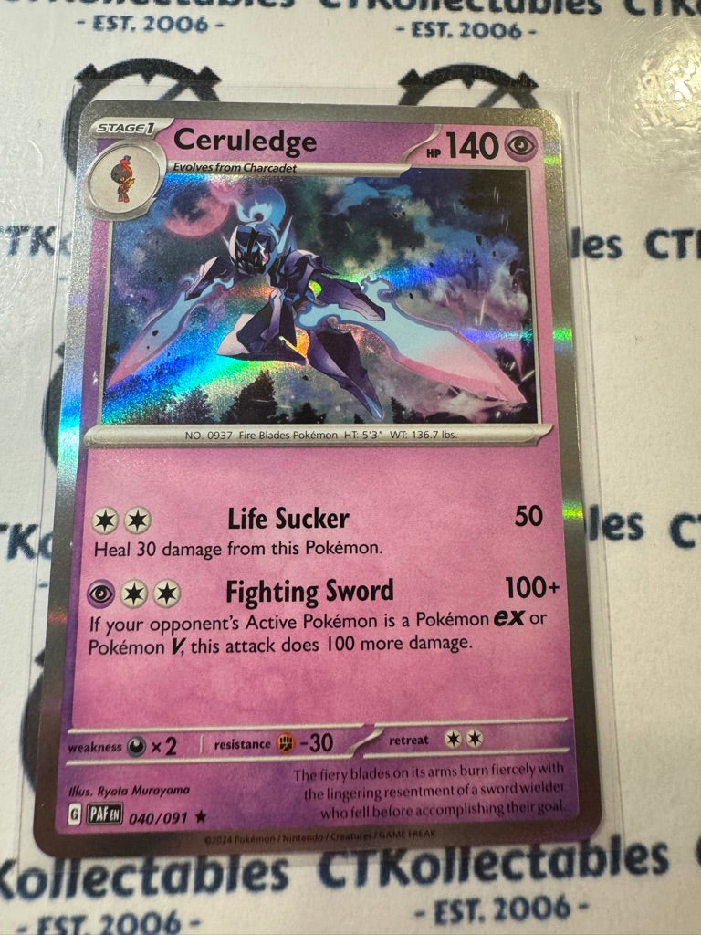 Ceruledge Holo Rare #040/091 2024 Paldean Fates Pokemon Card