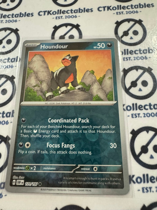Houndour Reverse Holo #131/197 2023 Obsidian Flames Pokemon Card