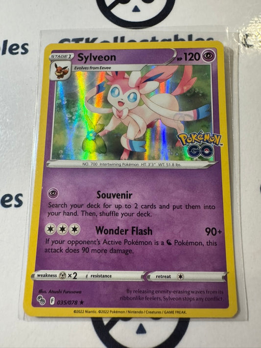 Sylveon #035/078 Holo Rare -Pokemon Go ! Pokemon Card