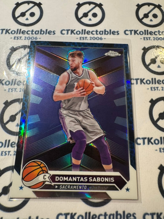 2023-24 NBA Topps Chrome Domantas Sabonis Blue Basketball Refractor #10 Kings