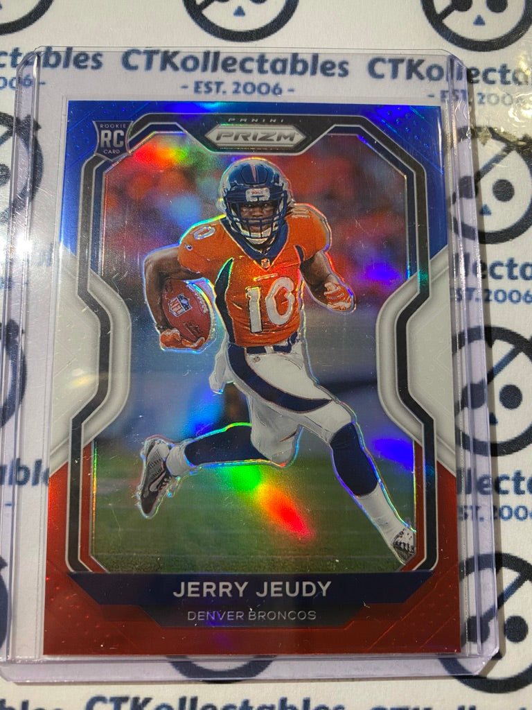 2020 NFL Prizm Jerry Jeudy Red White & Blue RC Prizm #314 Broncos