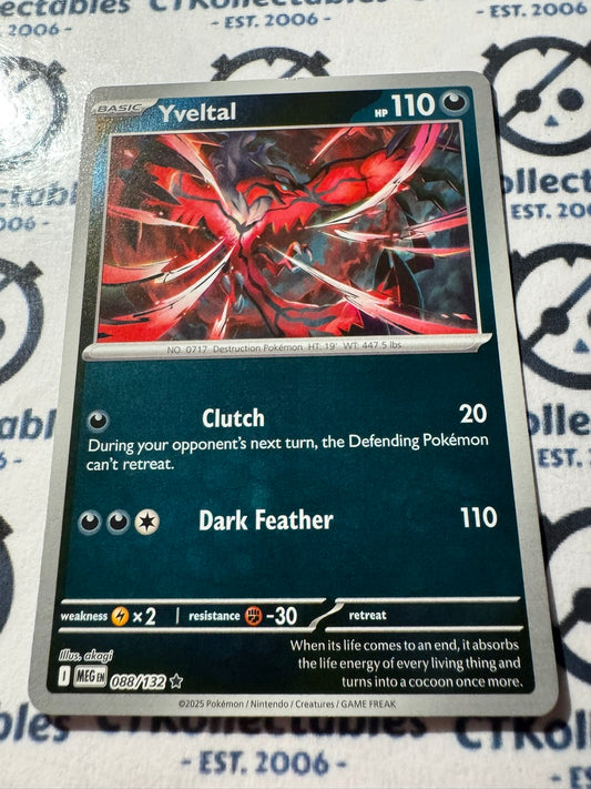 Yveltal Reverse Holo #088/132 Mega Evolution Pokemon