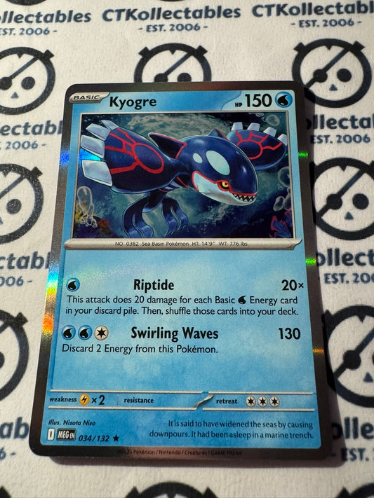Kyogre Holo Rare #034/132 Mega Evolution Pokemon
