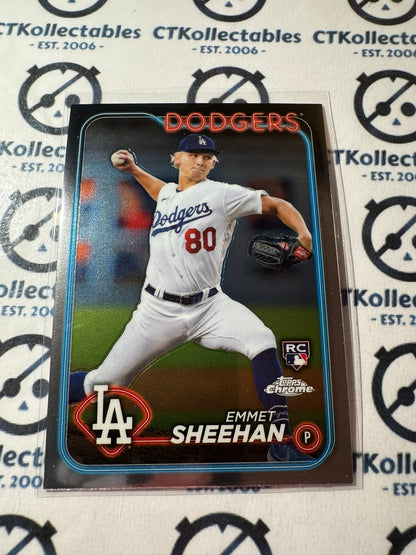 2024 Topps Chrome Baseball Emmet Sheehan rookie card RC #221 Dodgers