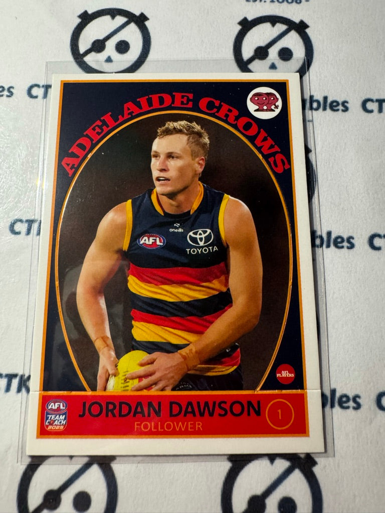 2025 AFL Teamcoach Jordan Dawson Scanlens die cut #1 Crows