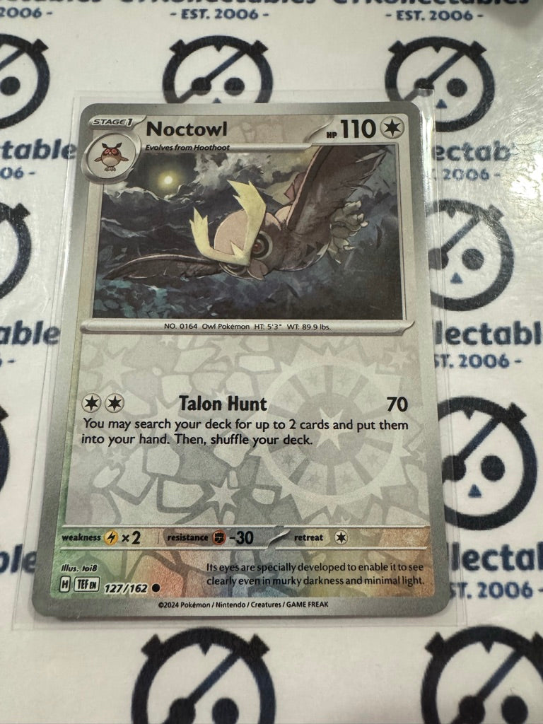 Noctowl Reverse Holo Scarlet & Violet Temporal Forces # 127/162 Pokemon
