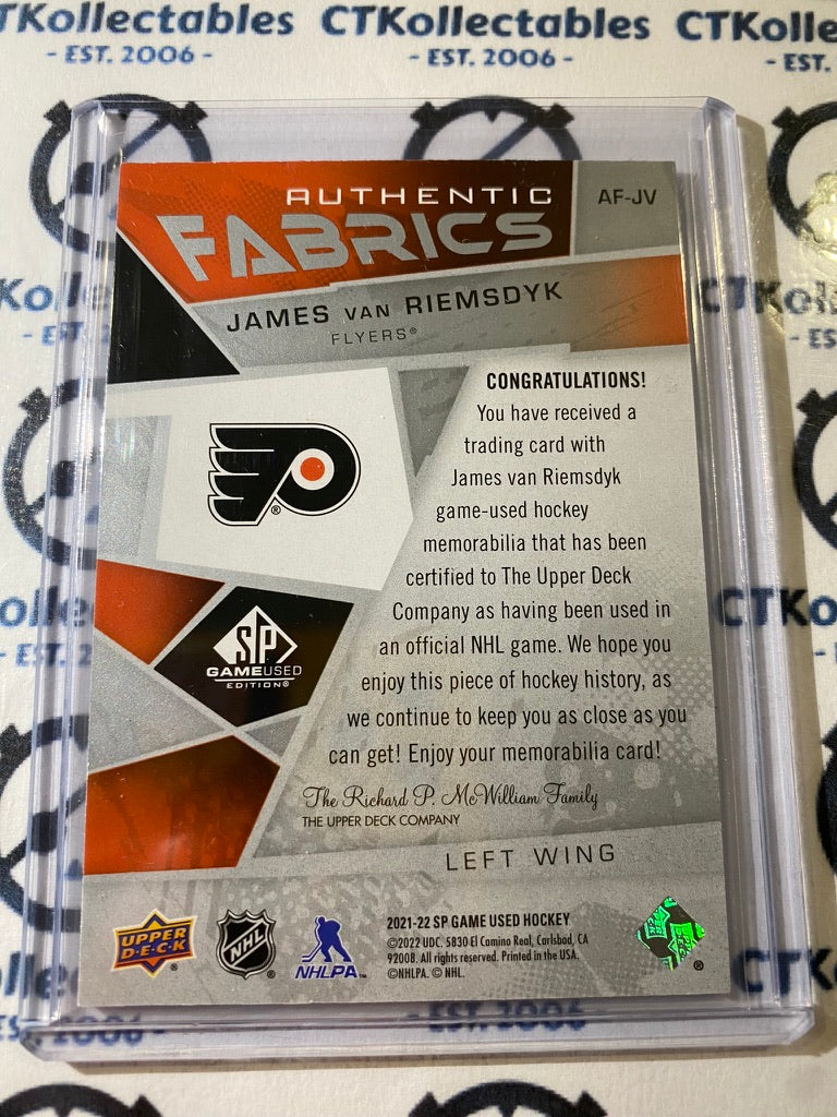 2021-22 SP GU James Van Riemsdyk Authentic Fabrics #AF-JV GU Flyers