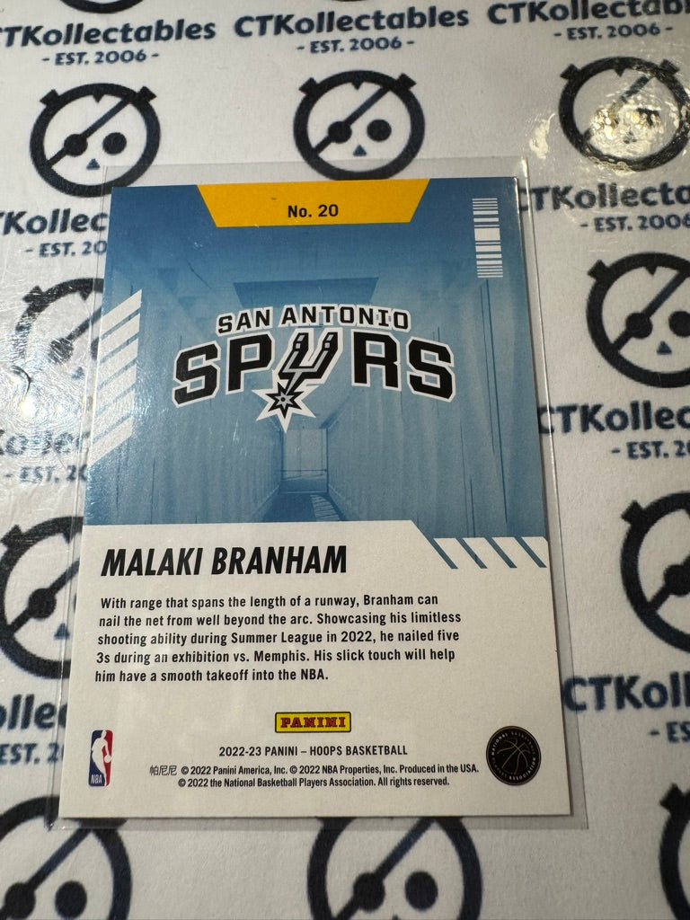 2022/23 Panini NBA Hoops Malaki Branham Arriving Now #20 Spurs