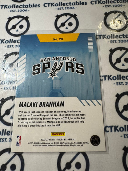 2022/23 Panini NBA Hoops Malaki Branham Arriving Now #20 Spurs