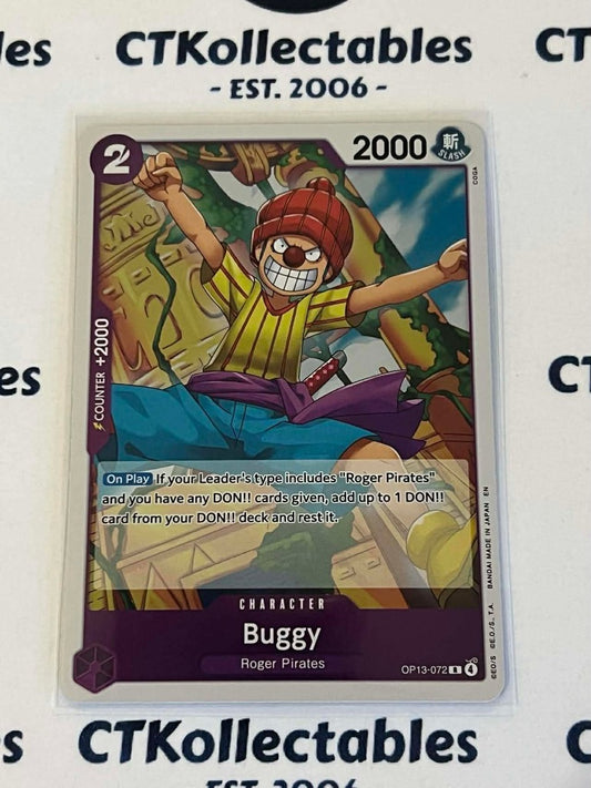 One Piece - Carrying on his will FOIL OP13-072 – Buggy– Rare